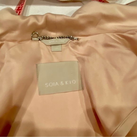 Soia & Kyo Pink Blush Trench Coat sz L - Picture 14 of 14